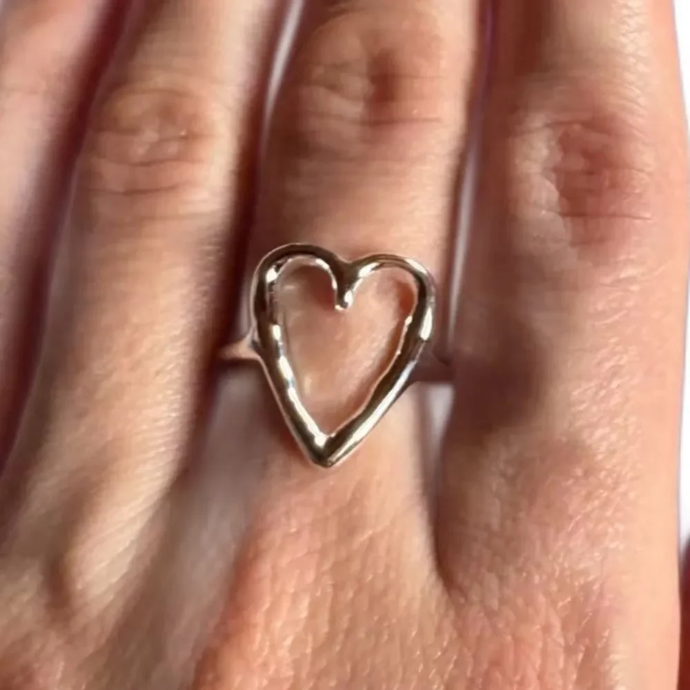 Big Heart adjustable ring in 925 sterling silver